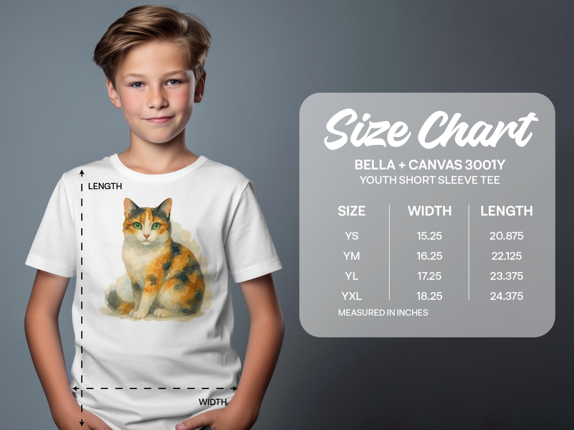 Cute Cat Print Youth Short Sleeve Tee product type