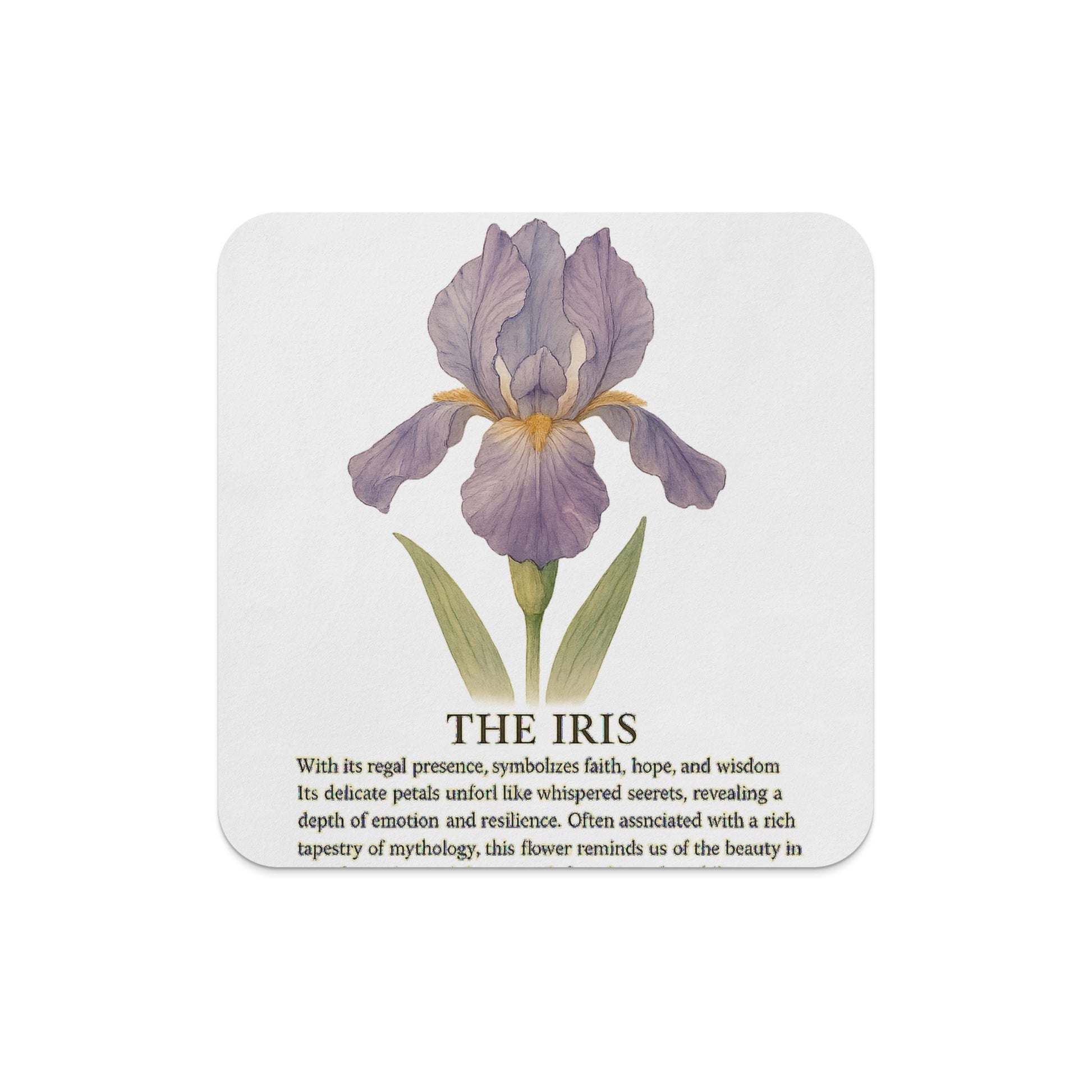 Elegant Purple Iris Design Drink Coaster product