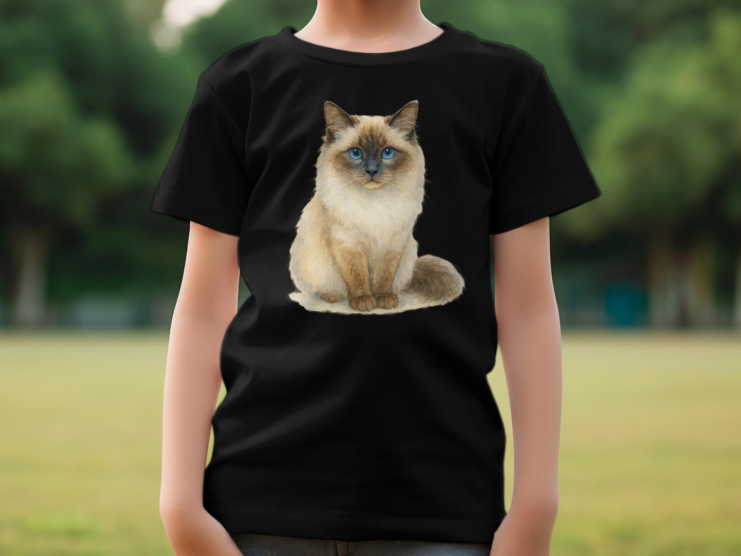 Cute Siamese Cat Graphic Tee for Kids product