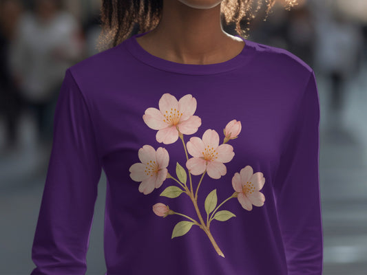 Purple Long Sleeve Cherry Blossom Design product