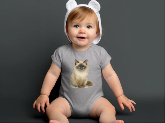 Adorable Baby Bodysuit with Cute Cat Print product