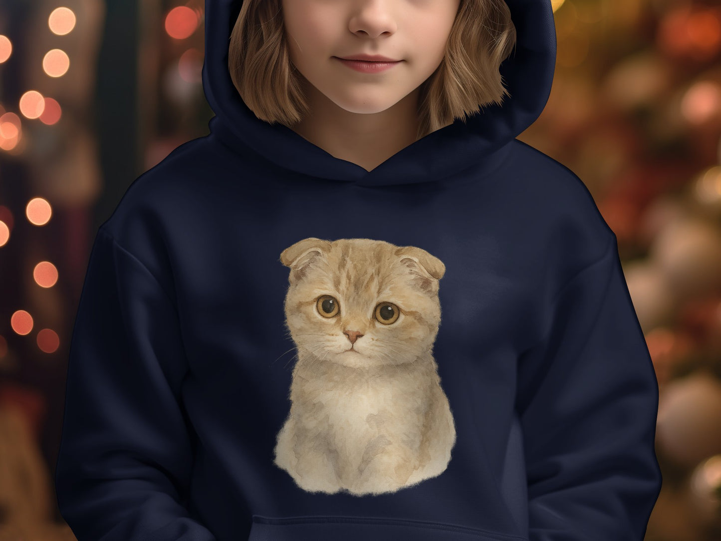 Cute Cat Print Hoodie for Kids Everyday Wear product type