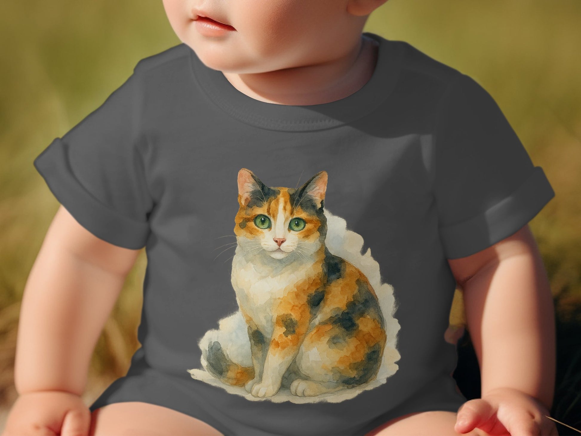 Adorable Watercolor Cat Design Baby Onesie product