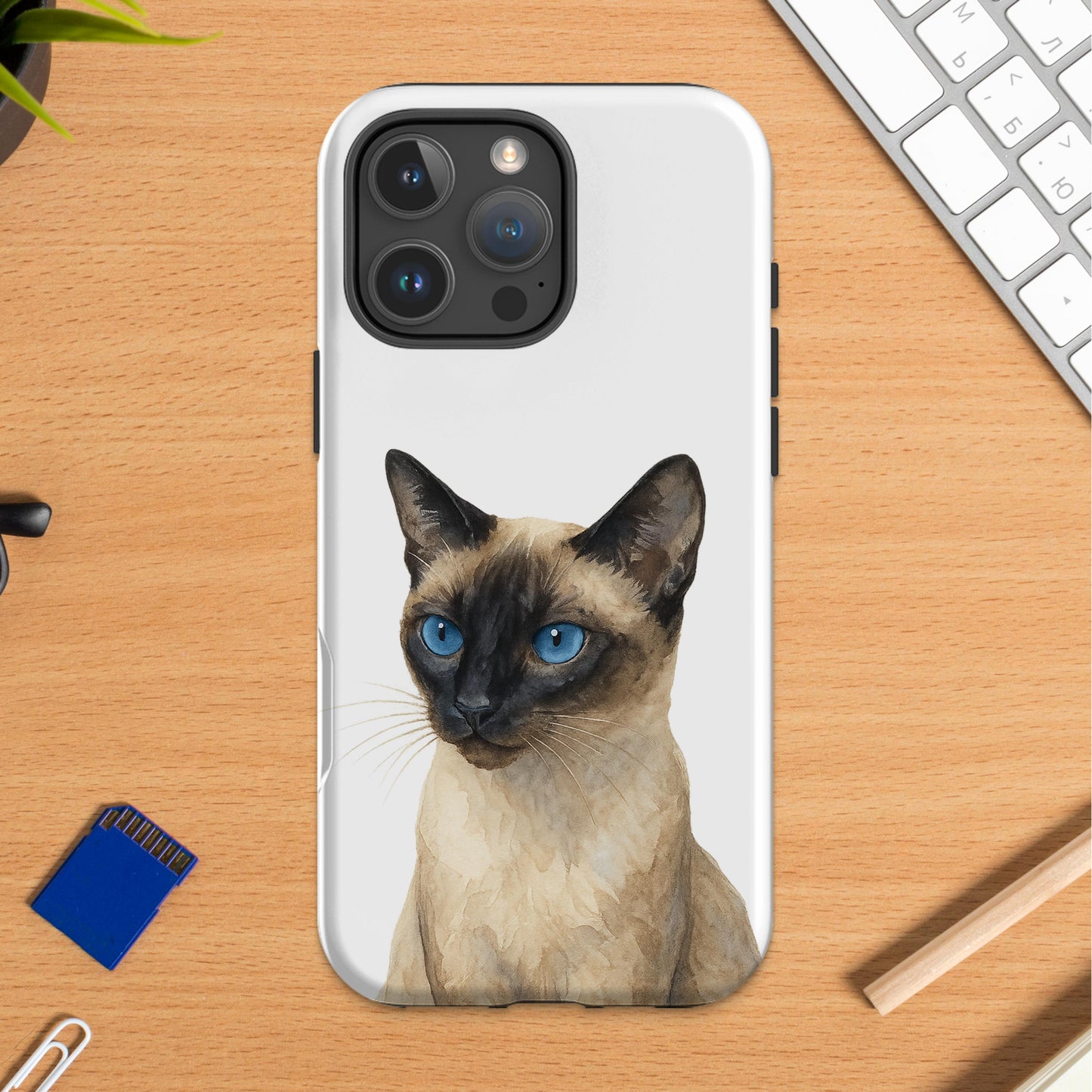 Elegant Siamese Cat Design on Sleek Phone Case product