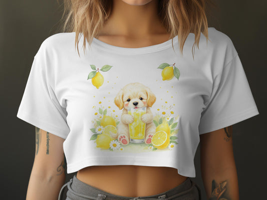 Cute Puppy with Lemonade Summer Design T-shirt product type