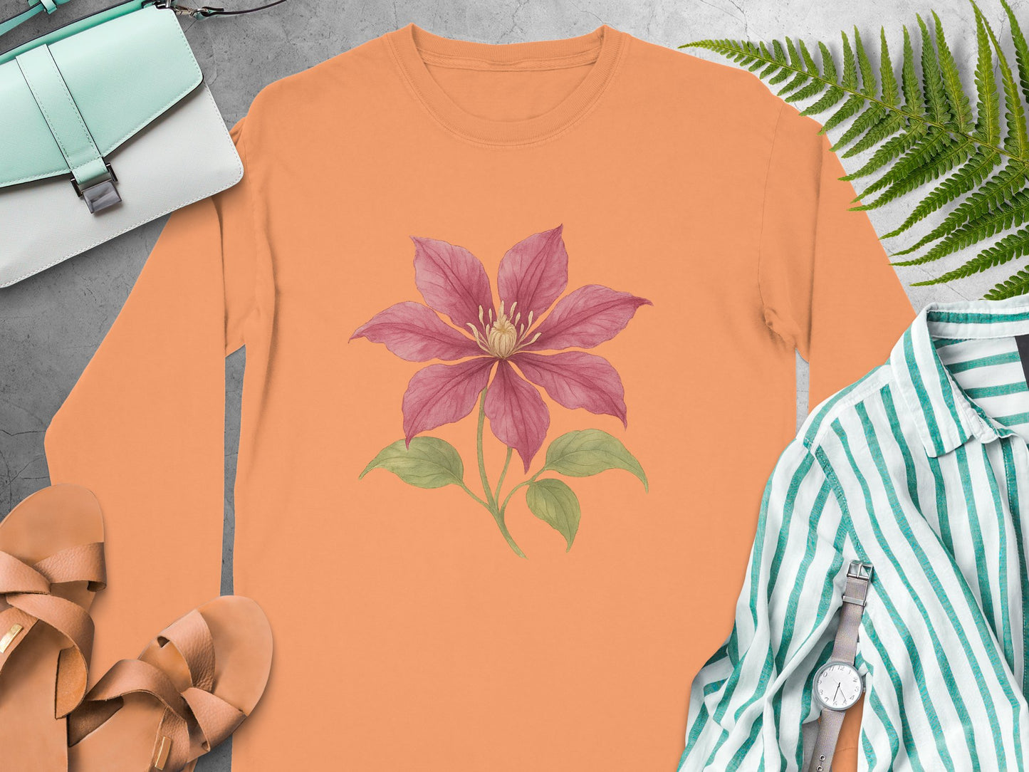 Beautiful Floral Graphic Sweatshirt Vibrant Flower product type