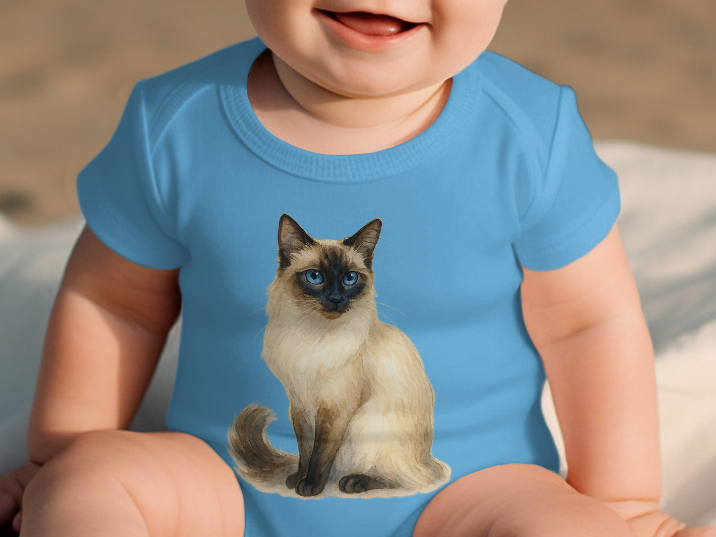 Adorable Siamese Cat Graphic Baby Bodysuit product type