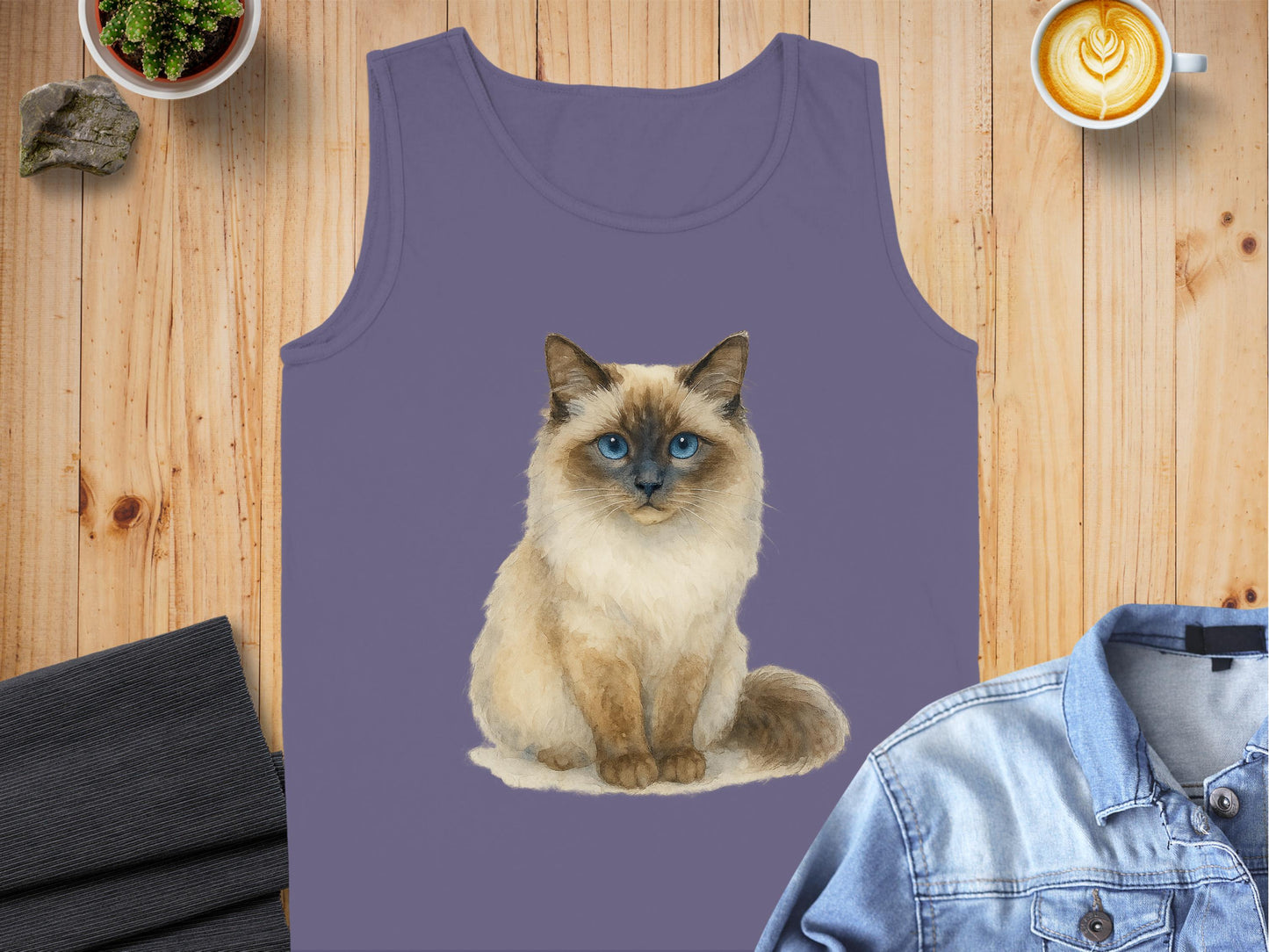 Adorable Blue Eyed Cat Design Casual Tank Top product