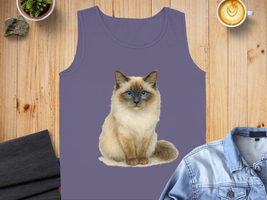 Adorable Blue Eyed Cat Design Casual Tank Top product