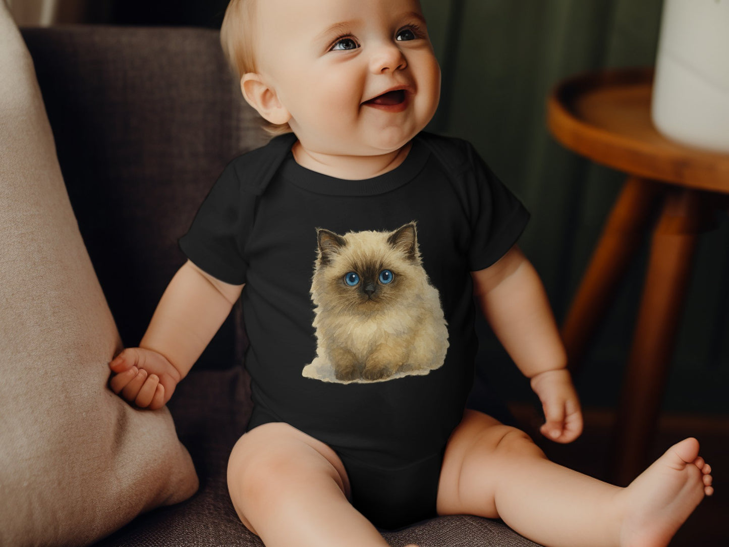 Cute Fluffy Kitten Printed Baby Onesie Product Type