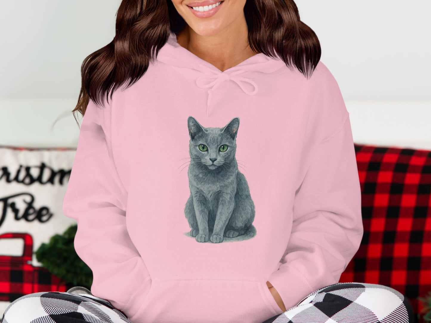 Cute Cat Graphic Design Pink Hoodie product