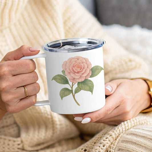 Beautiful Floral Design on White Ceramic Mug product