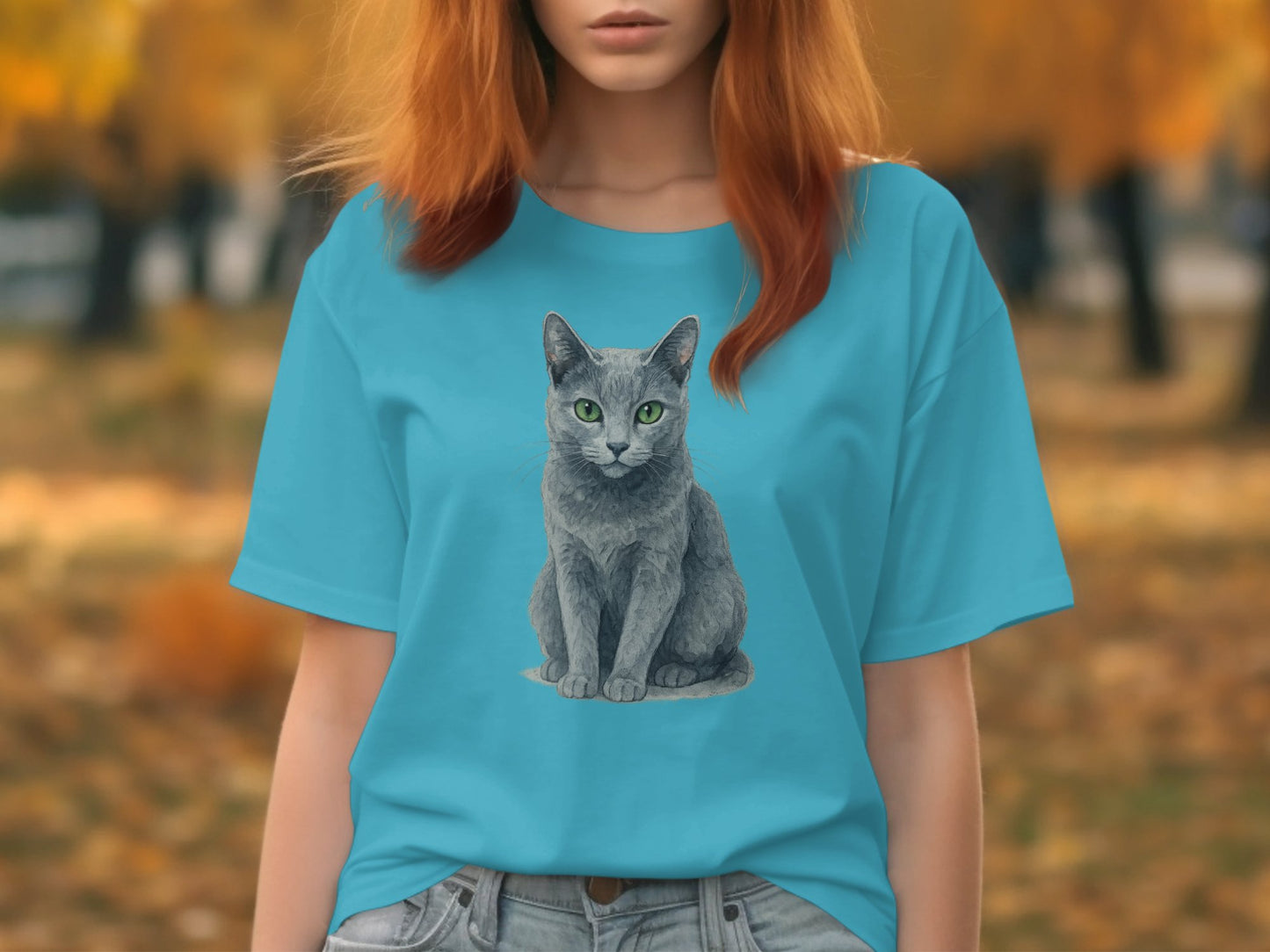 Cute Gray Cat Graphic on Womens T Shirt product