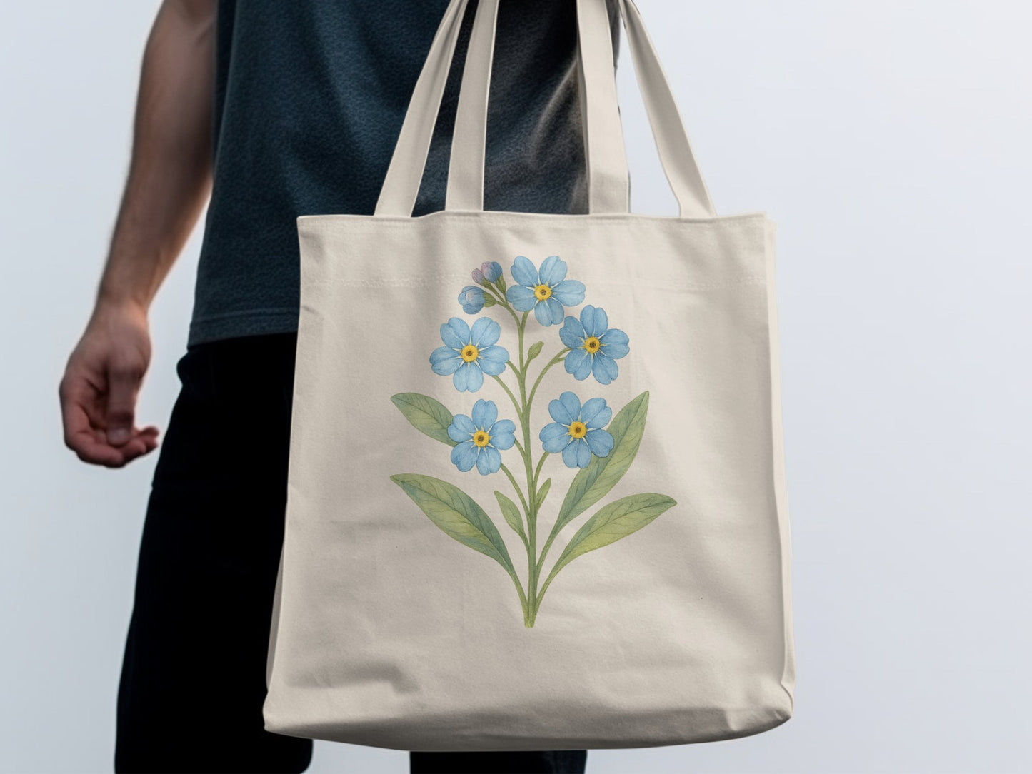 Stylish Tote Bag with Custom Flower Design product type