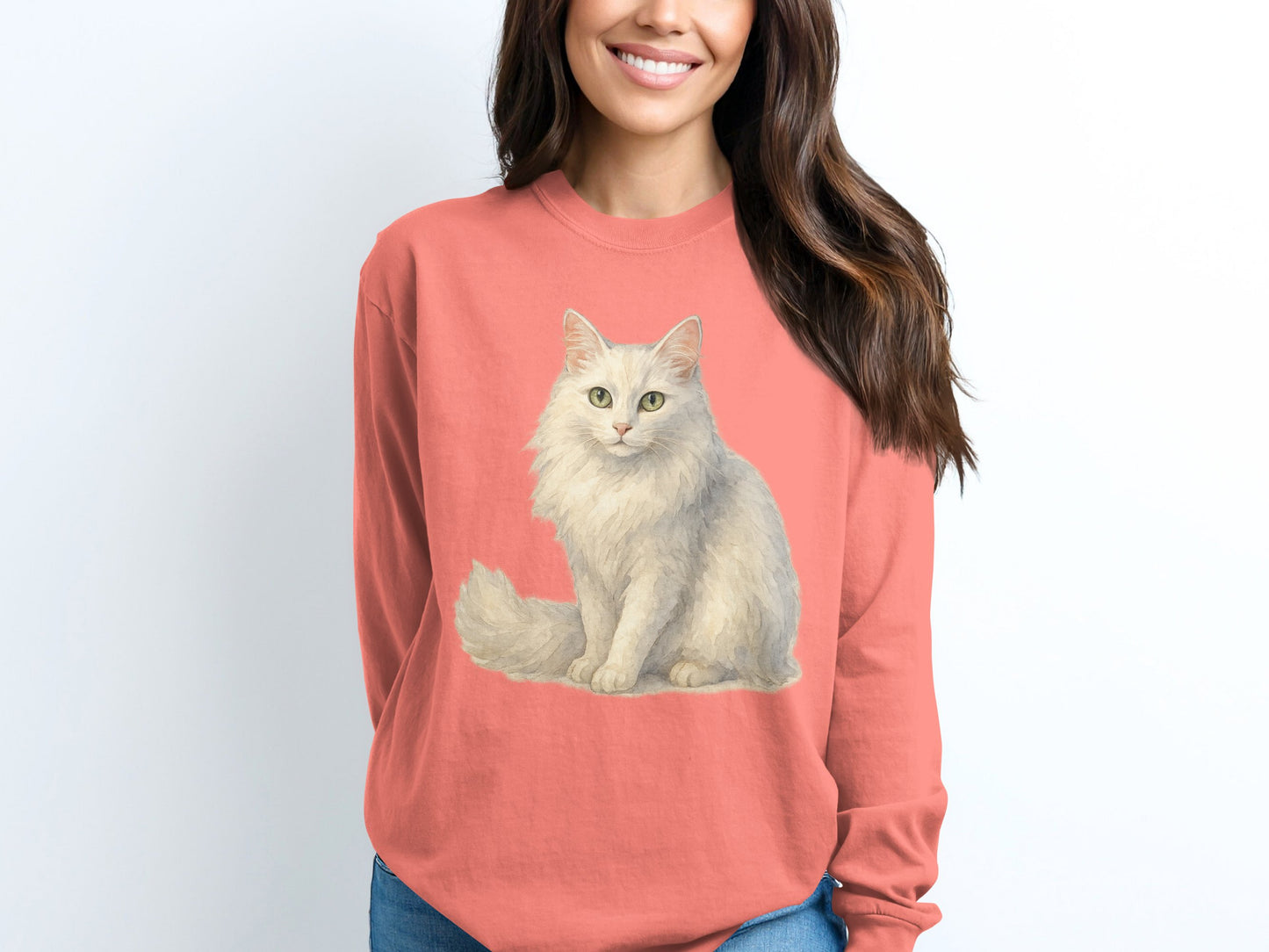 Cozy Cat Graphic Design on Long Sleeve Top product