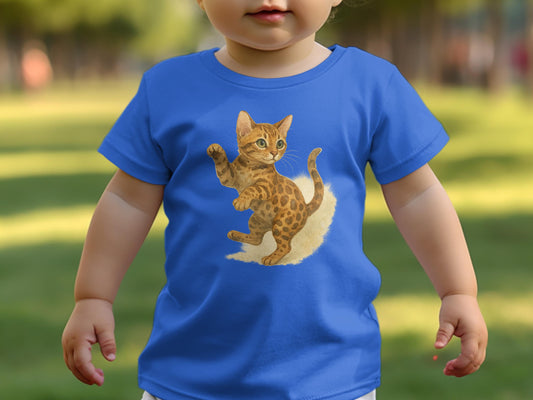 Cute Kitten Design Blue Toddler T-Shirt product type