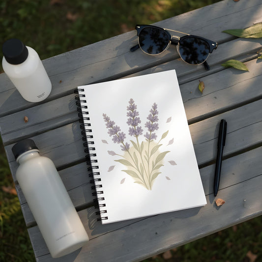 Lavender Floral Design Spiral Notebook product