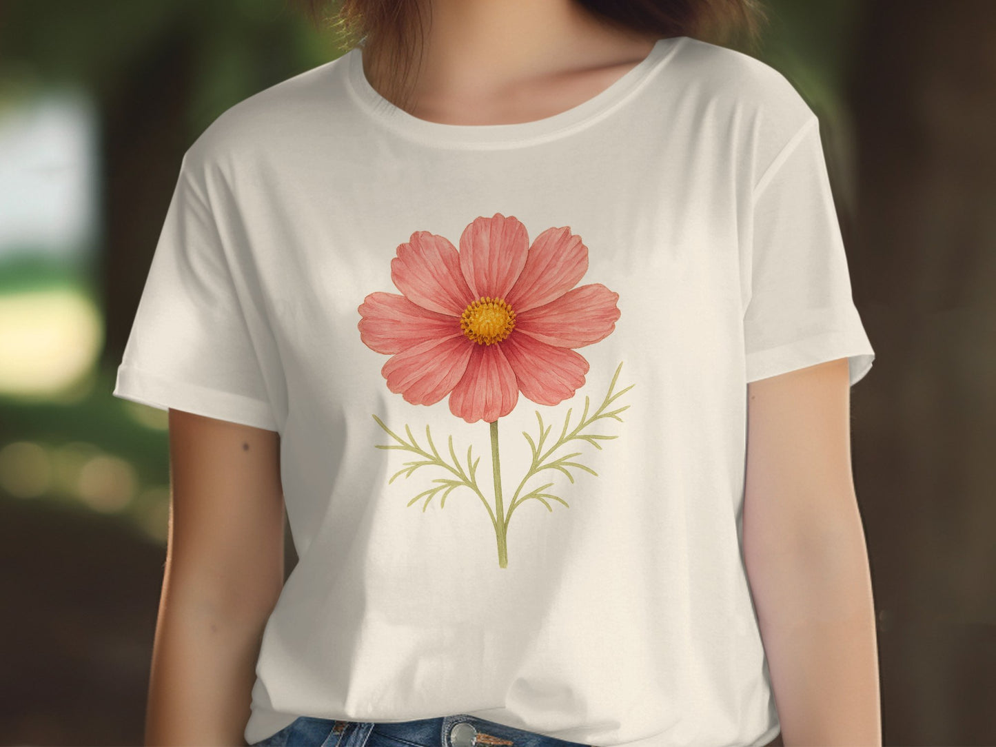 Pink Flower Graphic White Casual Top product