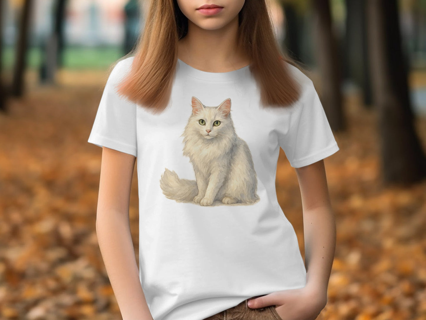 Cute Fluffy Cat Graphic Design Unisex Tee Shirt product