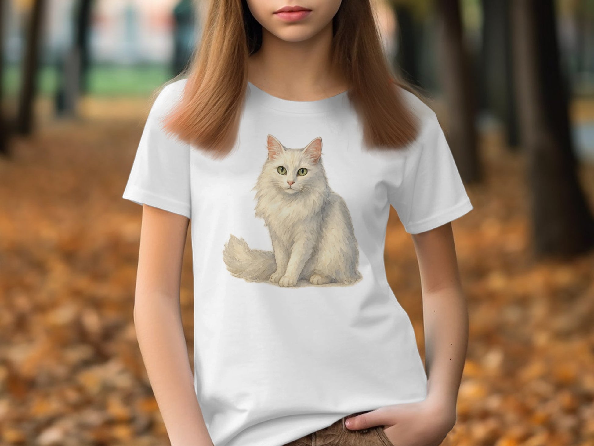 Cute Fluffy Cat Graphic Design Unisex Tee Shirt product