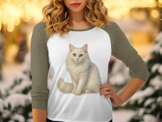Cute Cat Print Long Sleeve Graphic T-shirt product