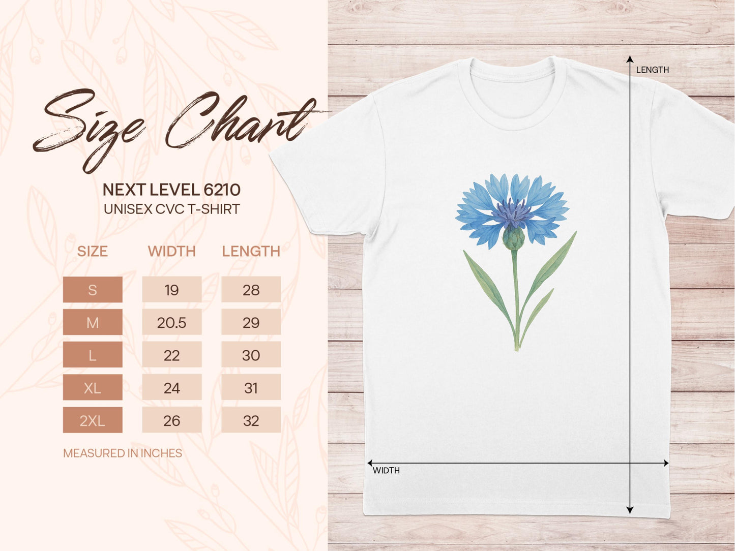 Charming Blue Flower Design Unisex T-Shirt product