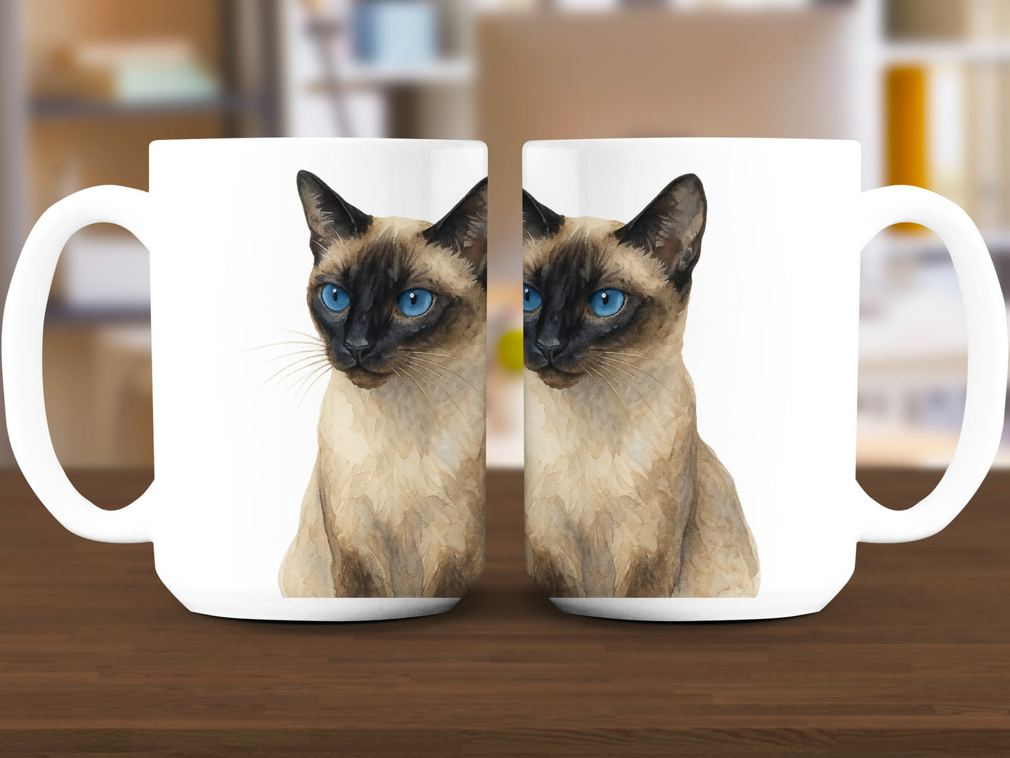 Beautiful Blue-Eyed Siamese Cat Design Mug product