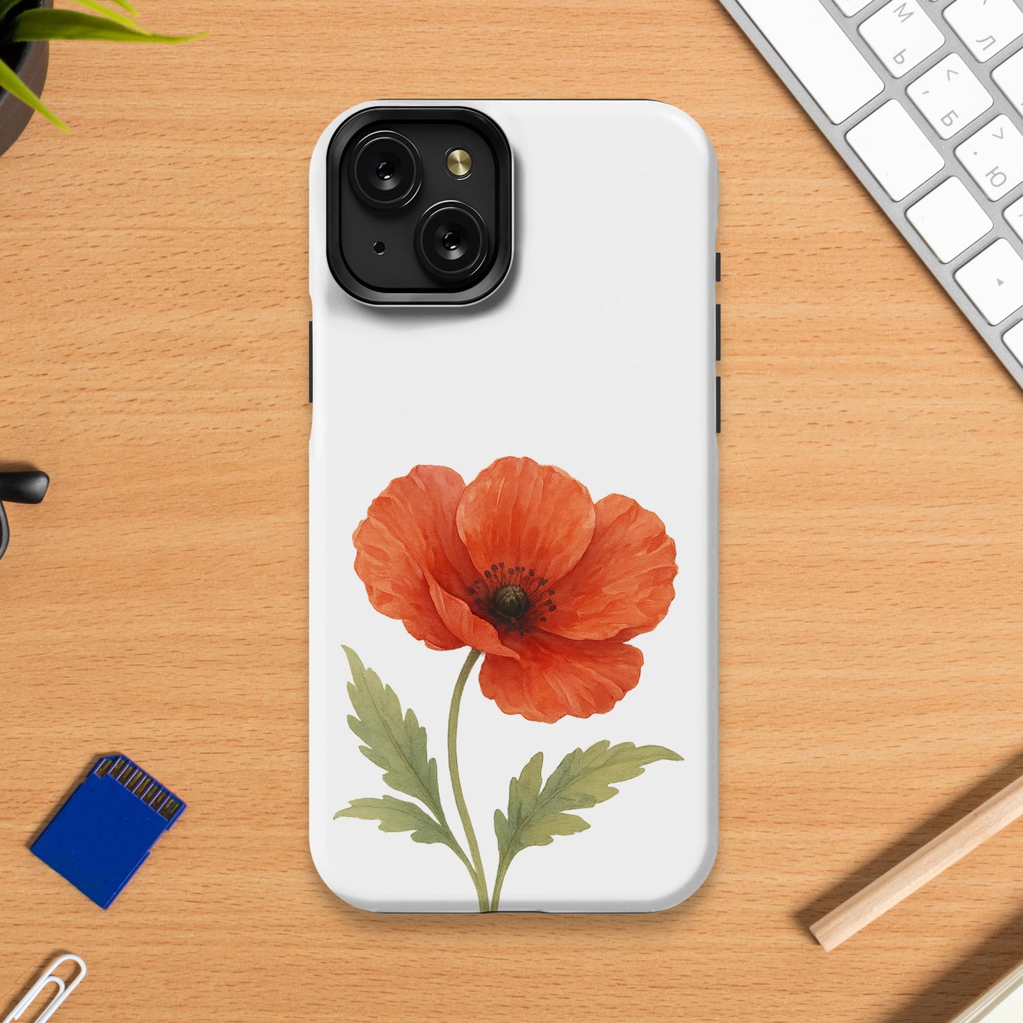 Vibrant Red Flower Printed Phone Case product