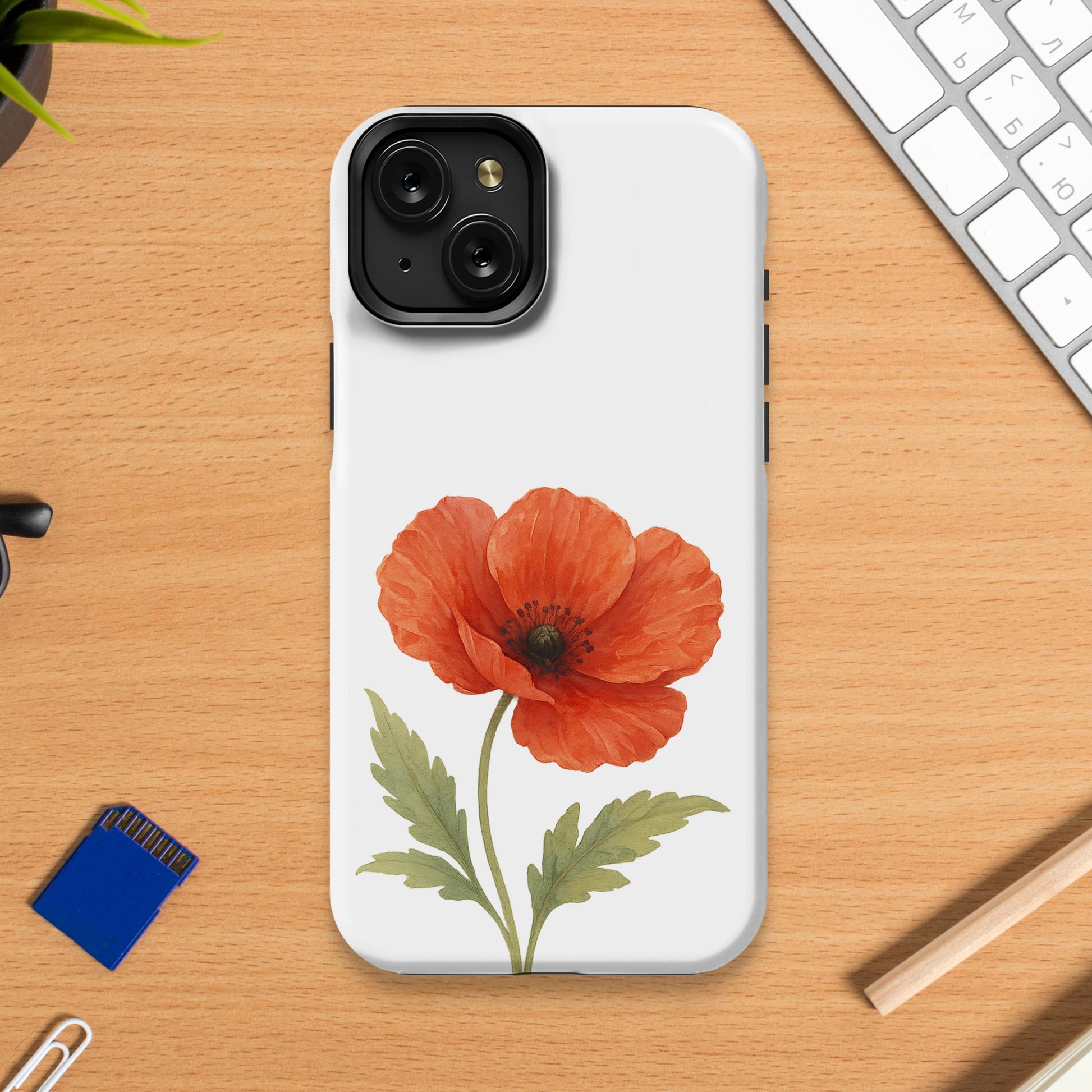 Vibrant Red Flower Printed Phone Case product