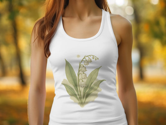 Lily Of The Valley Floral Design Sleeveless Tank Top product