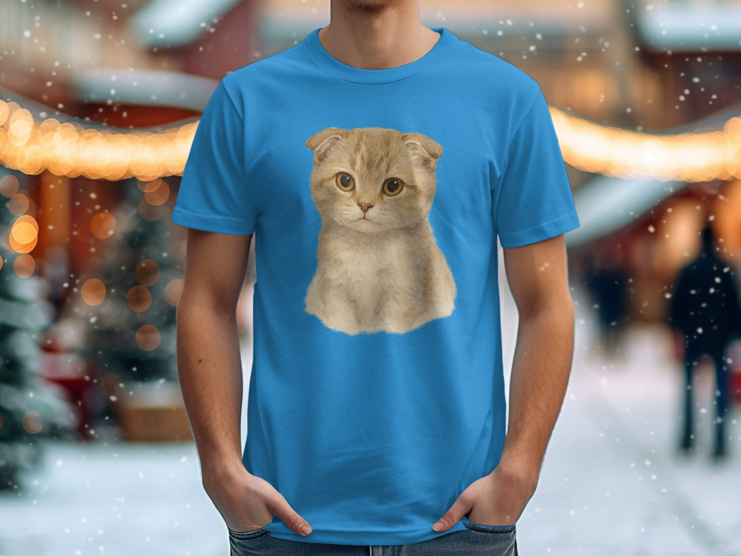 Adorable Kitten Blue T-Shirt Perfect for Feline Lovers product