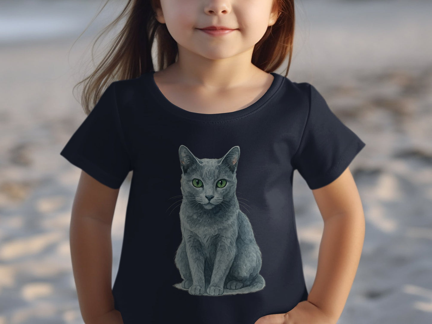 Kids T Shirt with Realistic Cat Design Apparel Product