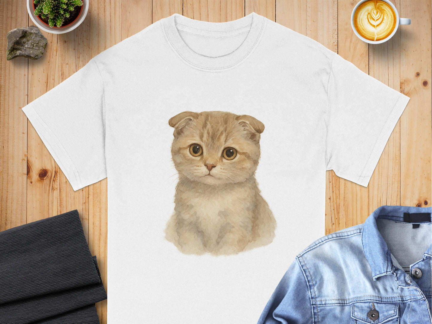 Cute Adorable Cat Print Design T-shirt product type