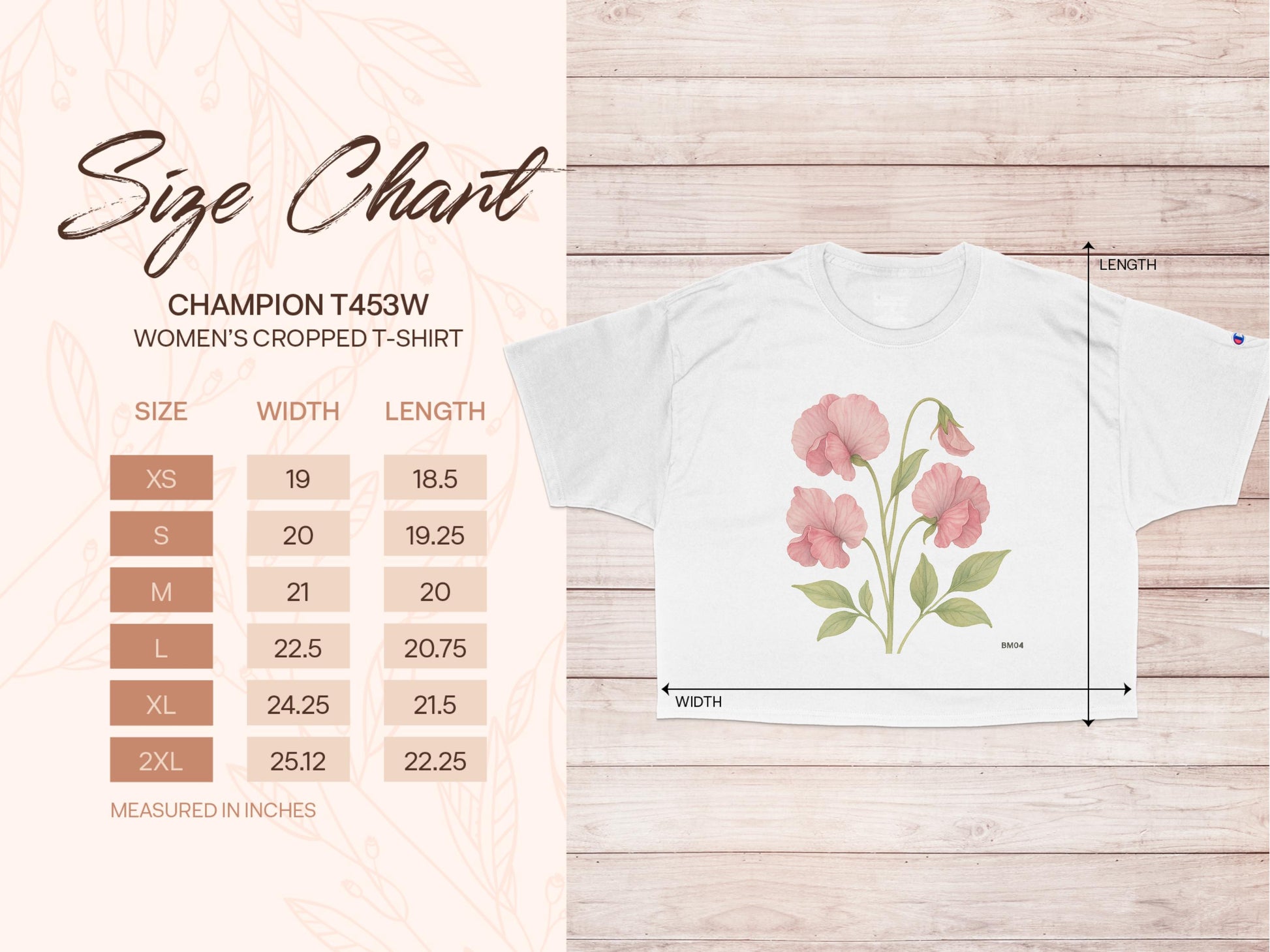 White Floral Print Women's Cropped T-shirt product type