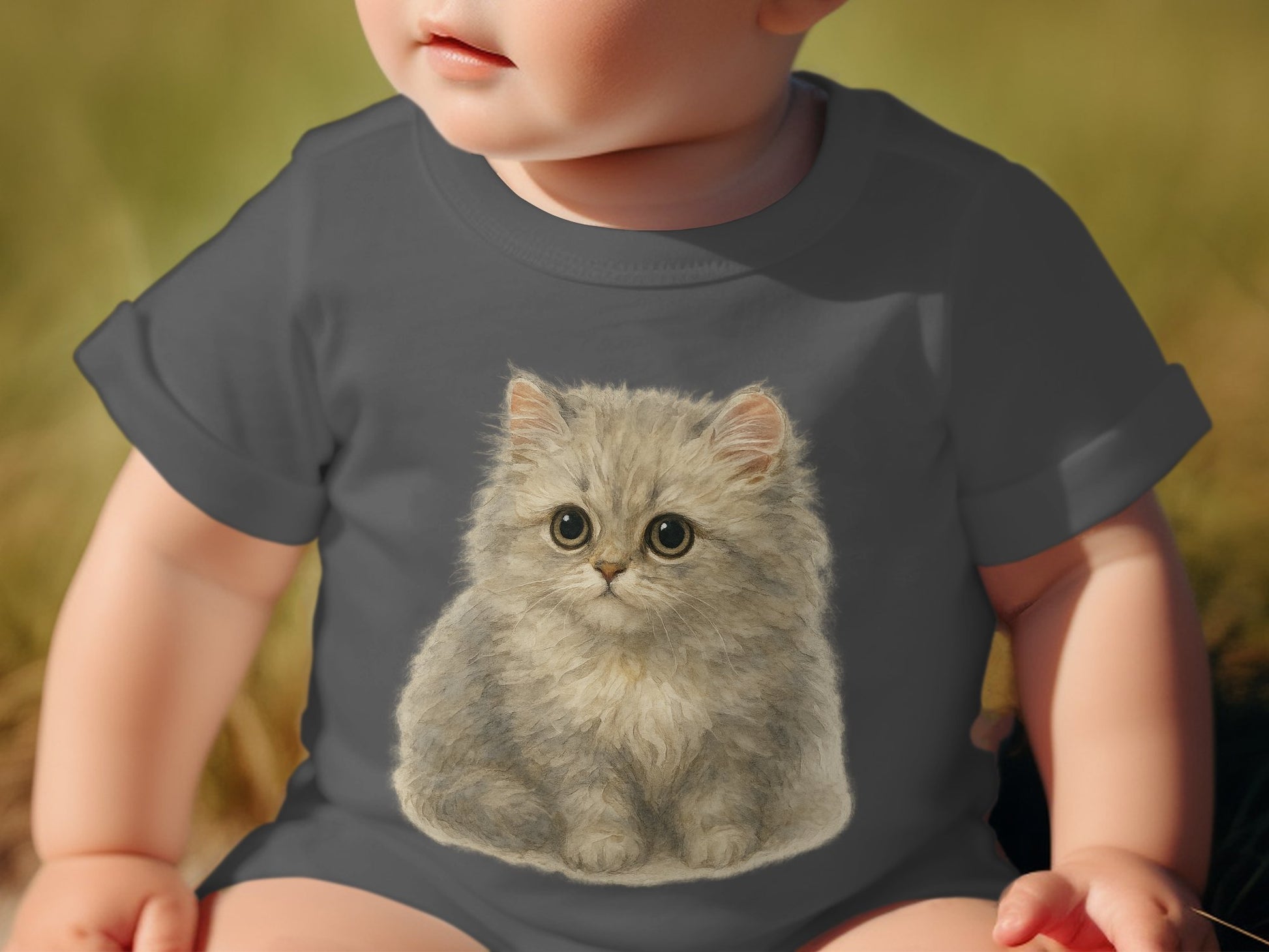 Cute Fuzzy Kitten Graphic Printed Baby Clothing product