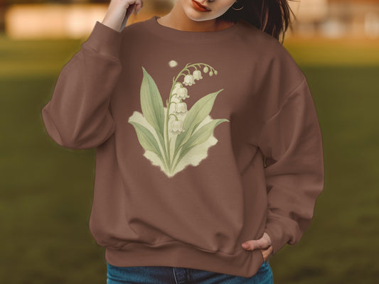 Botanical Lily of the Valley Print Sweatshirt product