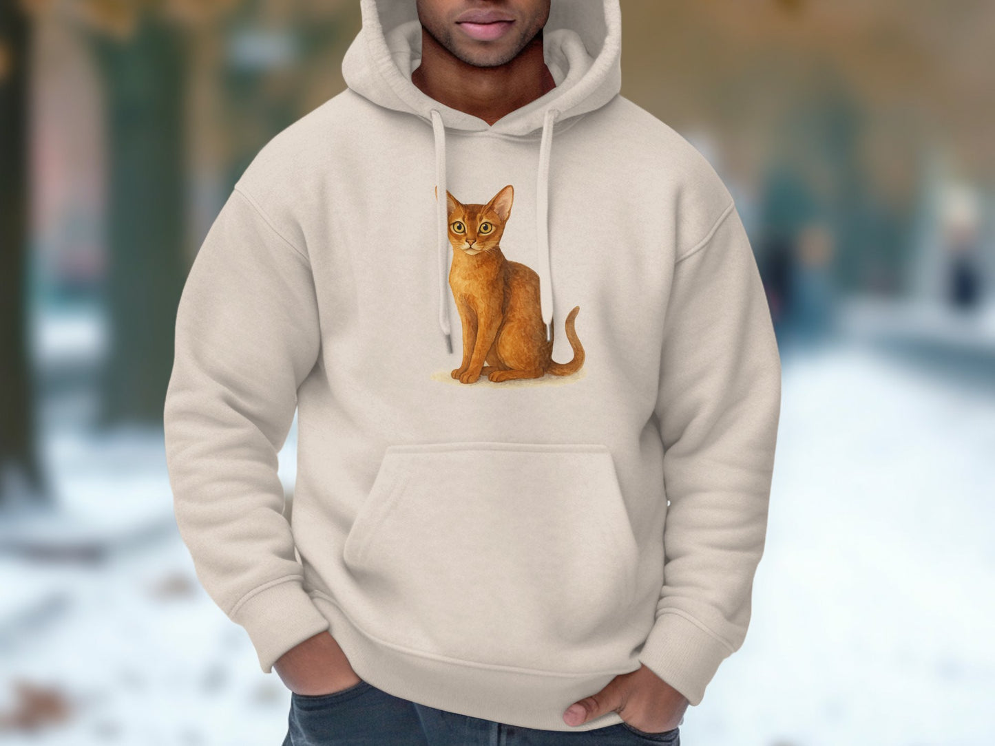 Cat Illustration Hoodie Comfortable and Warm Product