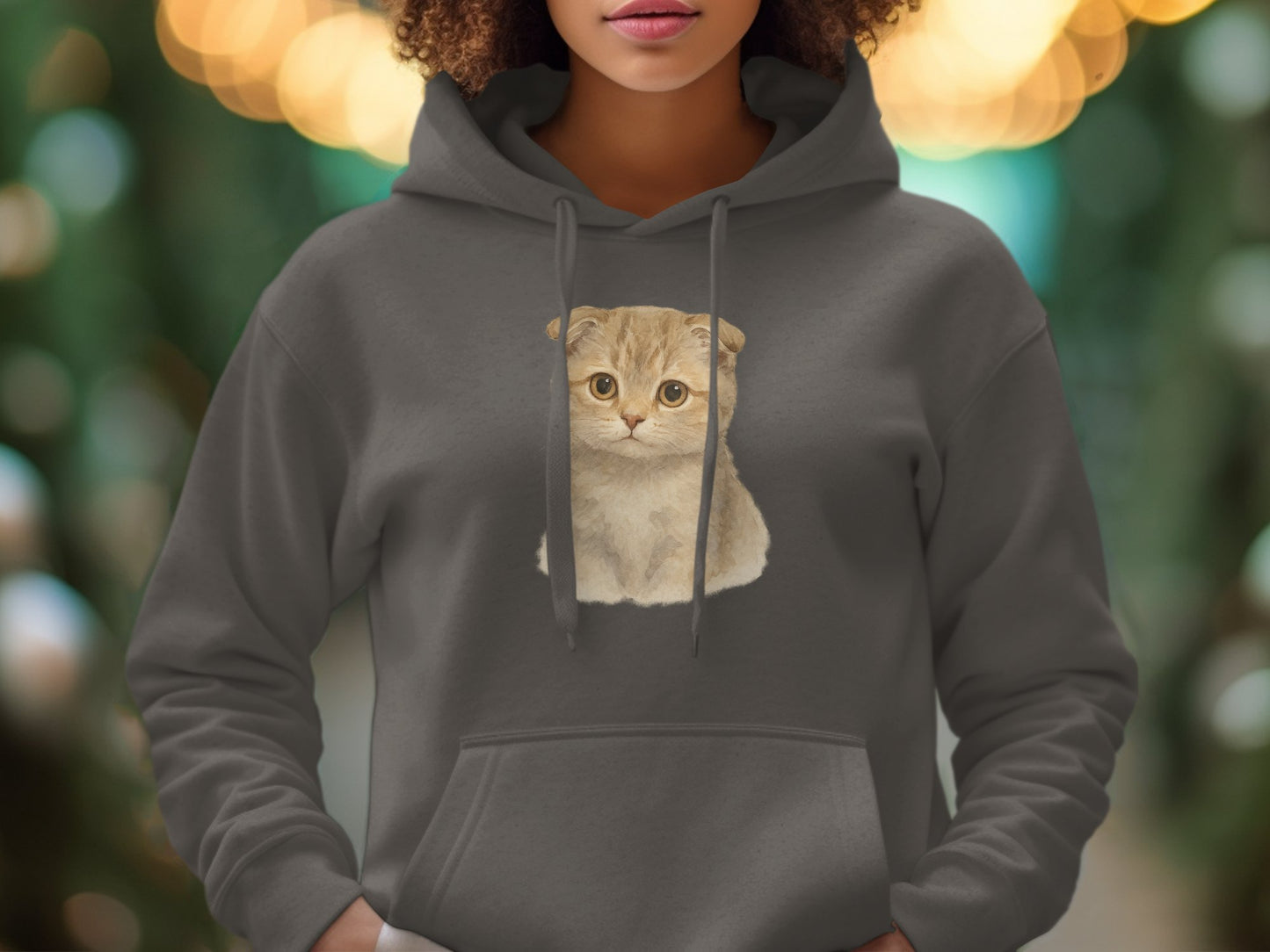Adorable Cat Face Printed on Cozy Hoodie product type