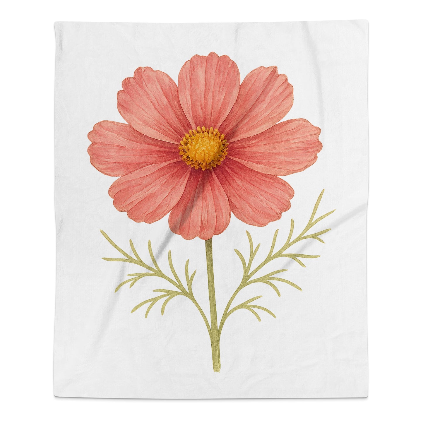 Beautiful Pink Flower Print Home Decor Blanket Product