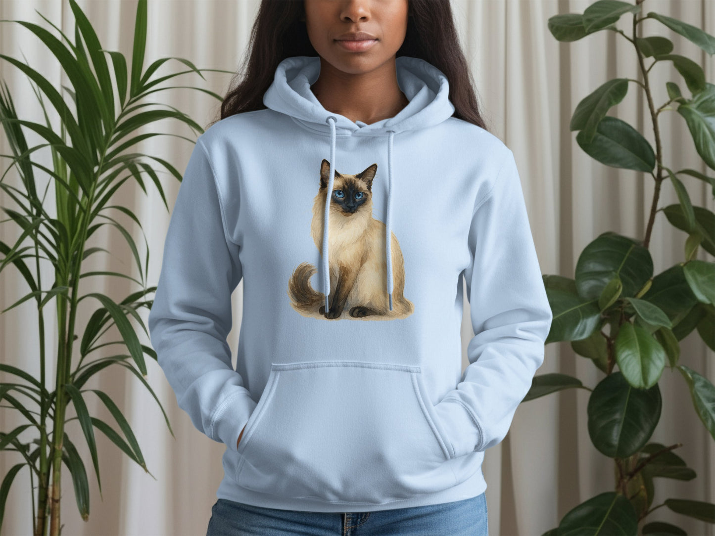 Siamese Cat Graphic Cozy Unique Hoodie Product