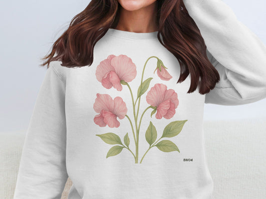 Beautiful Floral Design On White Sweatshirt product
