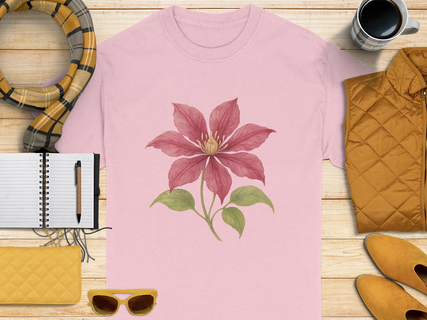 Elegant Pink Floral Graphic TShirt Casual Wear product type