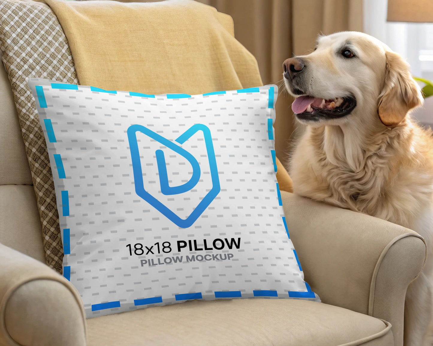 Cozy 18x18 Decorative Pillow with Blue Accent product type