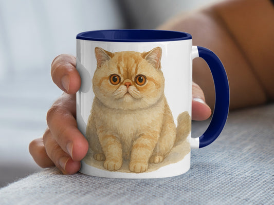 Adorable Cat with Blue Handle Coffee Mug Product Type
