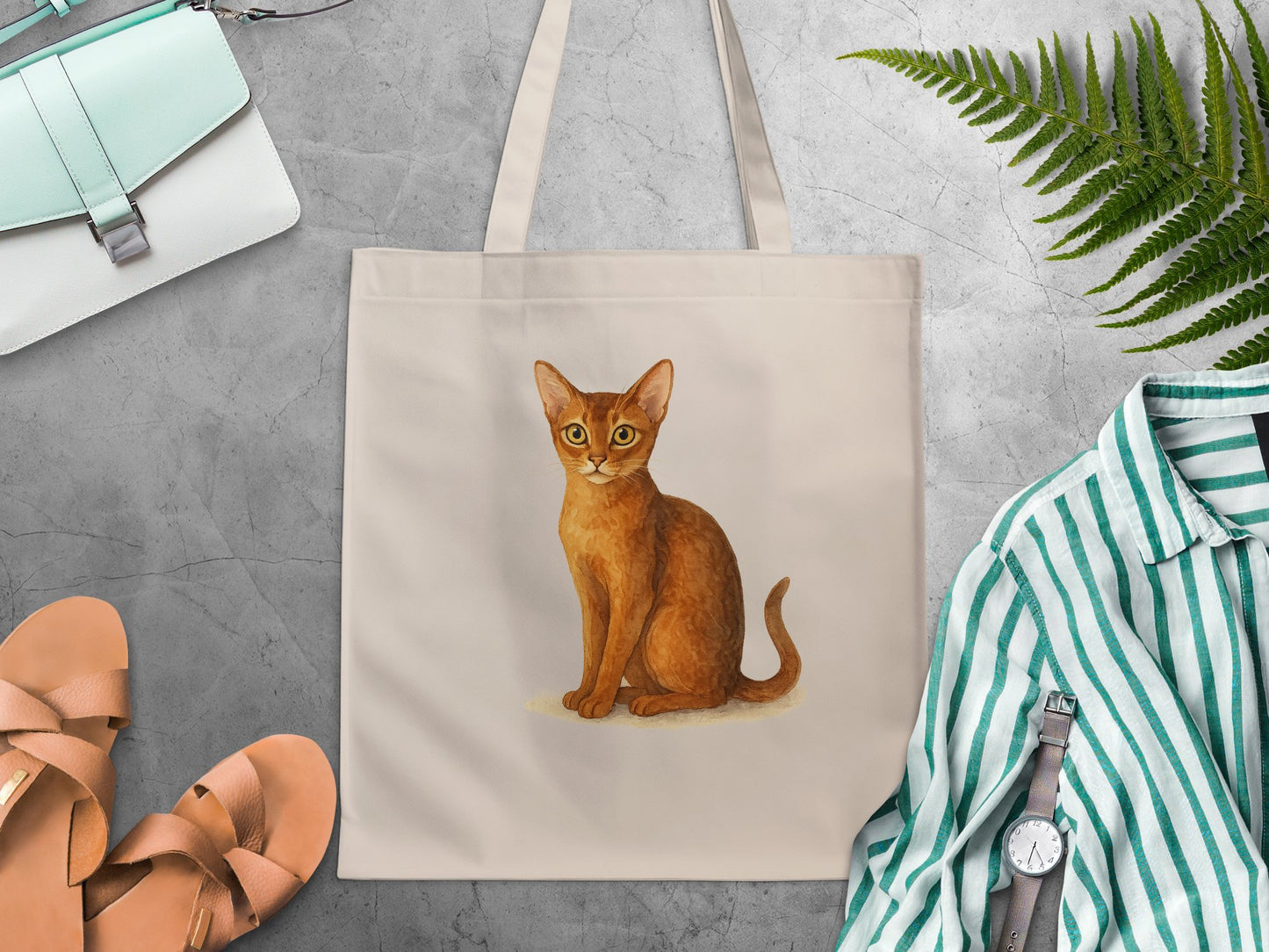 Cat Illustration Graphic Reusable Tote Bag product type