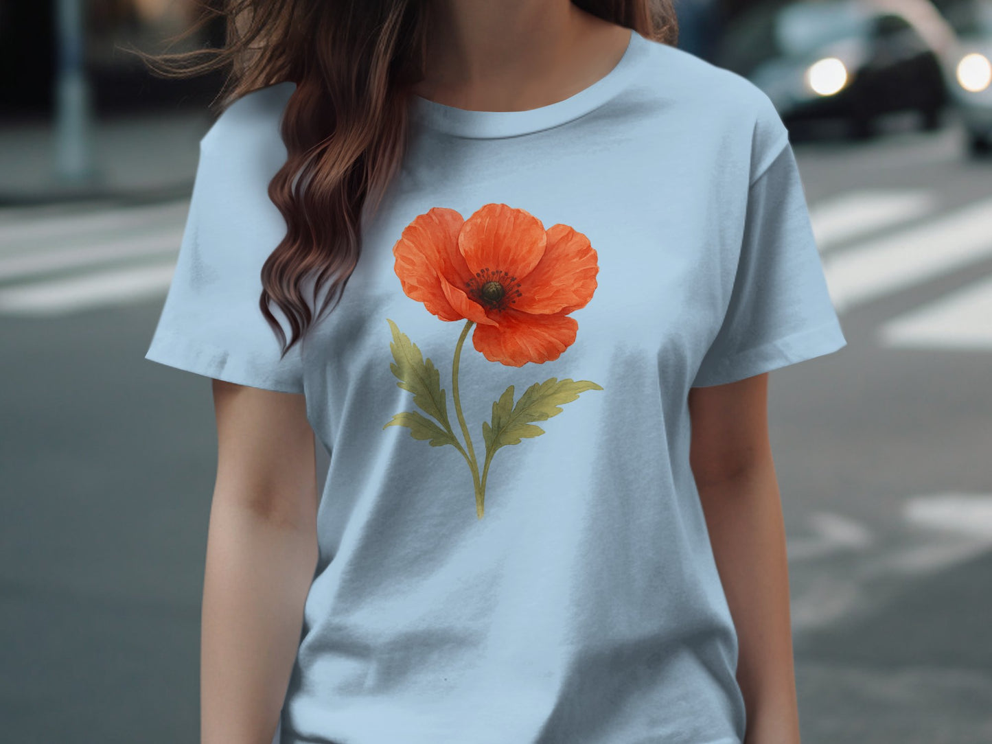 Vibrant Orange Flower Graphic on White Tee product type