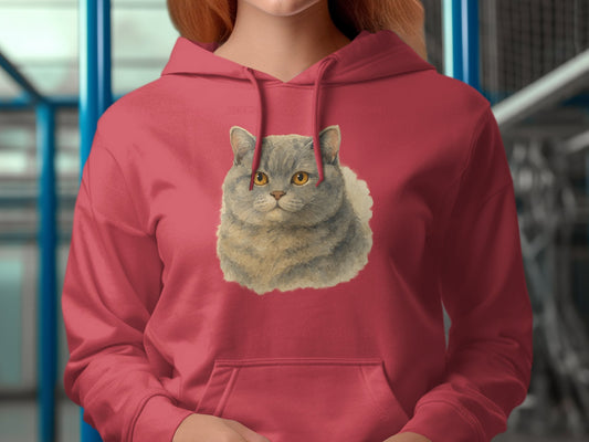 Cozy Hoodie with Adorable Fluffy Cat Design product type