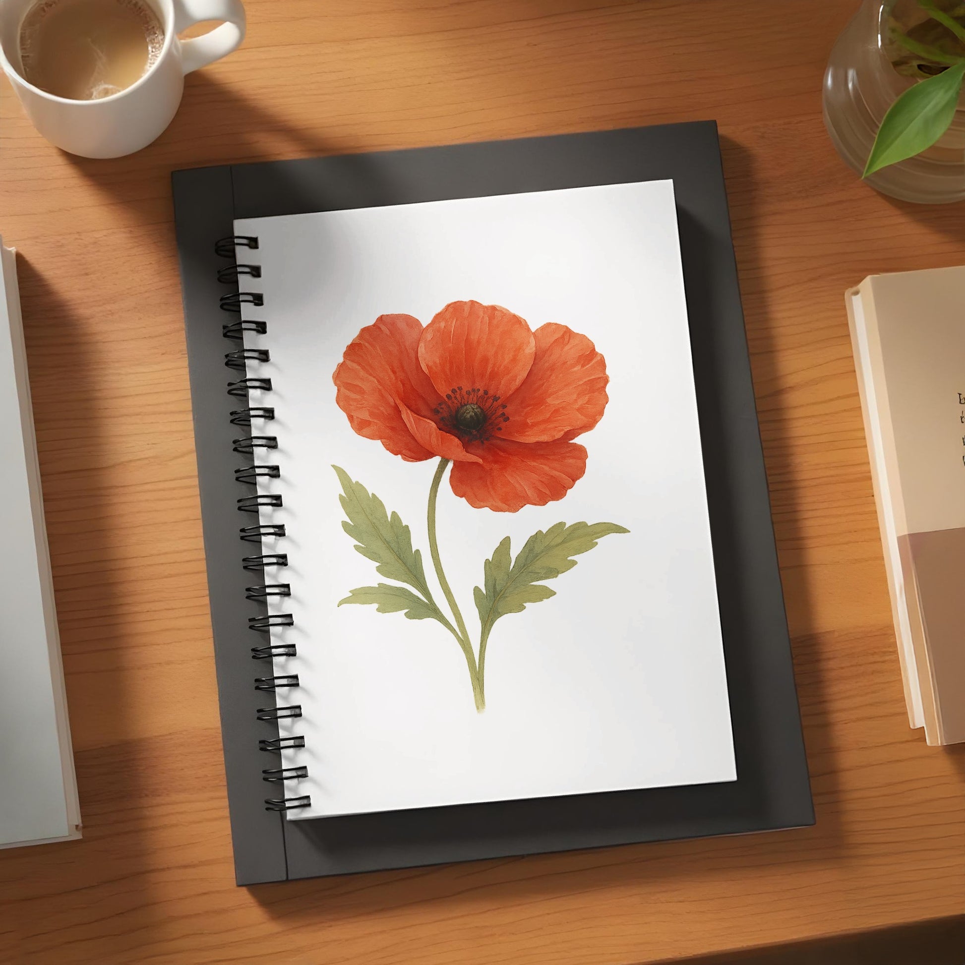 Elegant Botanical Flower Design Spiral Notebook product