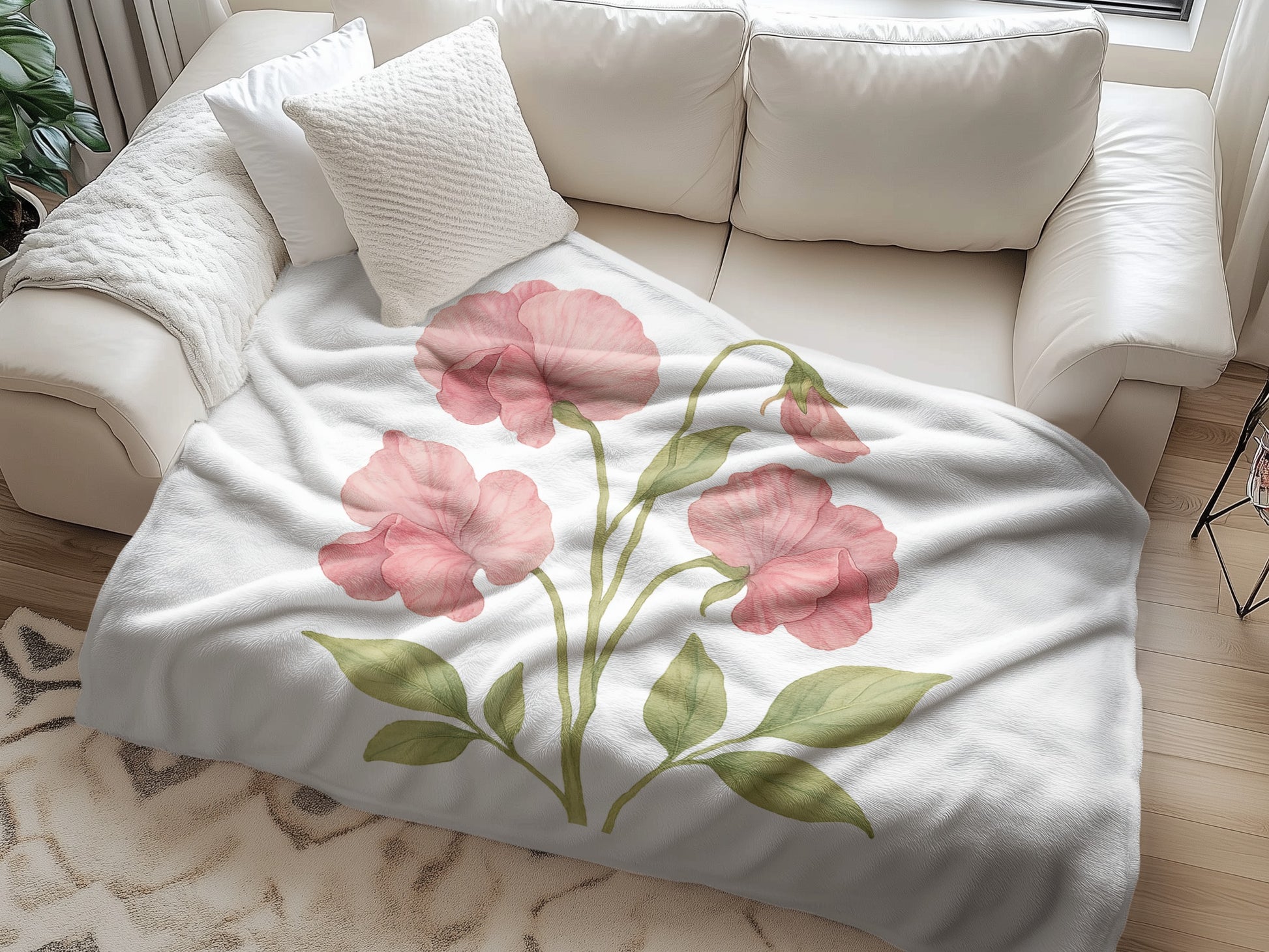 Beautiful Floral Print Cozy Soft Comforter Blanket product