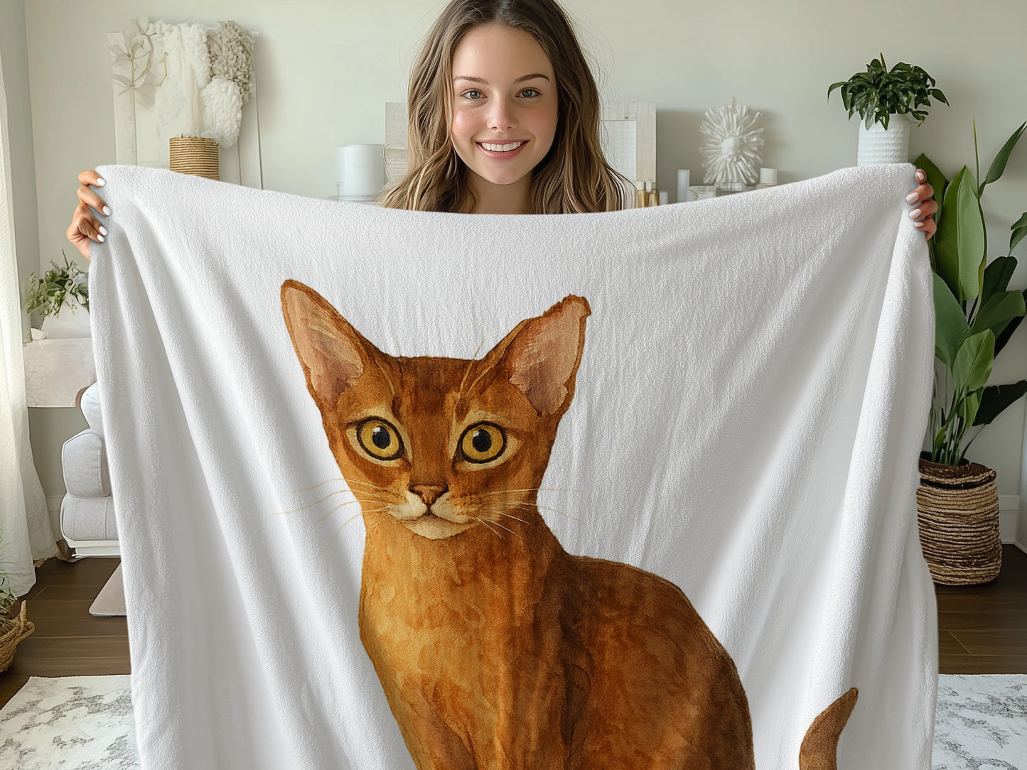Elegant Cat Print Soft Cozy Blanket product